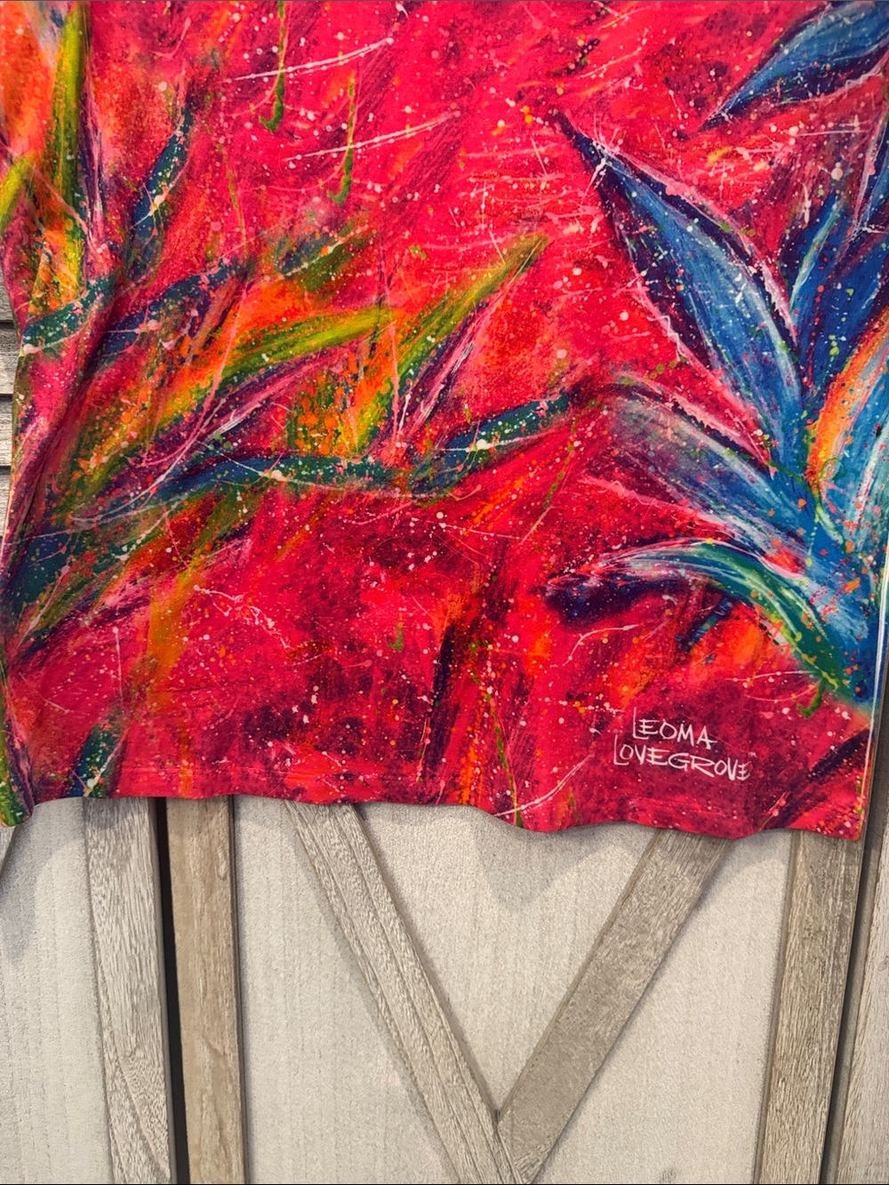 Leoma Lovegrove Red Tropical Paint-Splatter Tank - Picture 4 of 6